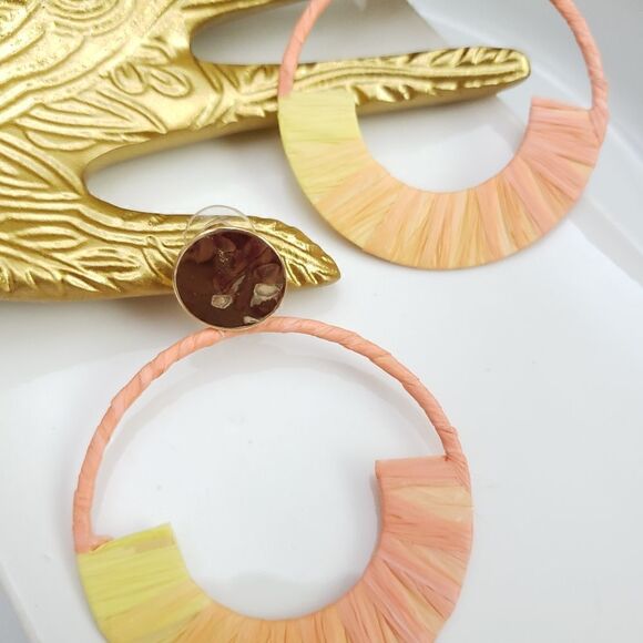 New!  FP Raffia Wrapped Earrings - Picture 7 of 9